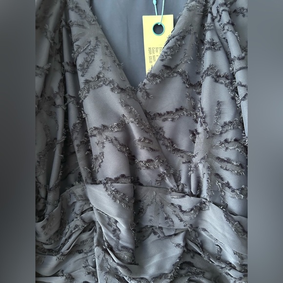 NWT Tanya Taylor Eva Navy Blue Burnout Puff Sleeve Shirred Mini Dress Size 4 - Picture 6 of 13